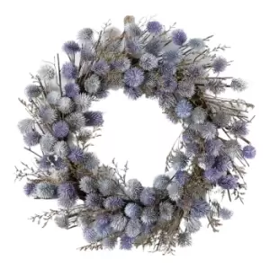 Image of Gallery Interiors Clark Dried Thistle Wreath Blue