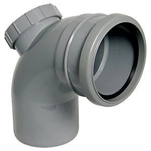 Image of FloPlast SP169G Soil 95.2 Deg Access Bend - Grey 110mm
