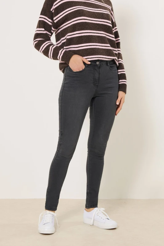 Image of Long Tall Sally Womens Tall Skinny Jeans in Black Size: 14L Black Female 14L