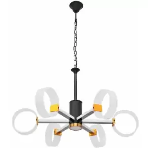 Image of Helam Alicante Integrated Pendant Ceiling Light Black, Gold 76cm