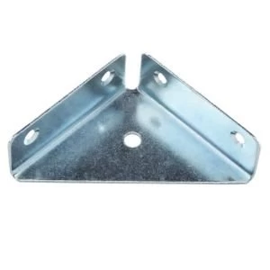 image of BQ Silver Zinc effect Mild steel Flange corner bracket