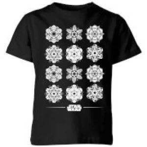Image of Star Wars Snowflake Kids Christmas T-Shirt - Black - 11-12 Years