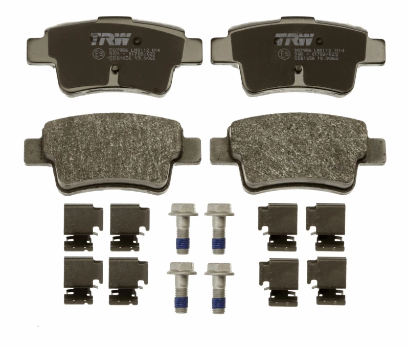 Image of TRW GDB1656 Brake pad set not prepared for wear warning indicator, with accessories, with brake caliper screws Brake Pad Set,disc brake (402)