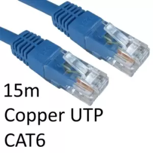 image of RJ45 (M) to RJ45 (M) CAT6 15m Blue OEM Moulded Boot Copper UTP Network Cable