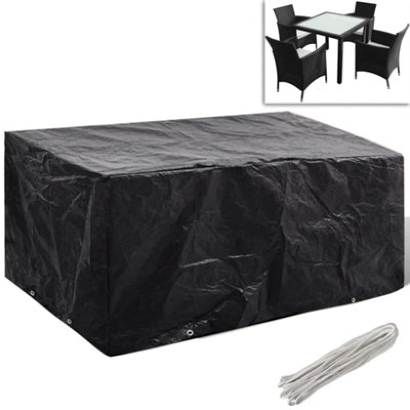 Image of vidaXL Garden Furniture Cover Poly Rattan 8 Eyelets 180x140cm Patio Protector