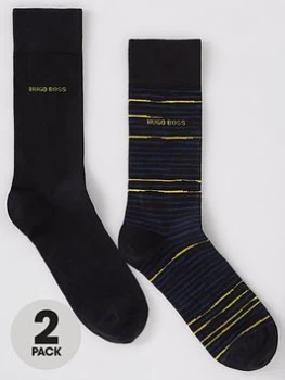 Image of Hugo Boss 2 Pack Socks Navy Size 39-42
