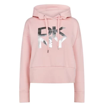 image of DKNY Cropped Hoodie - Rose/Silv rw4