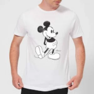 Disney Mickey Mouse Classic Kick B&W T-Shirt - White - XXL