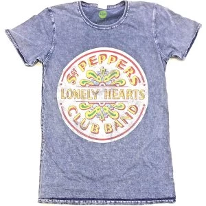 Image of The Beatles - Sgt Pepper Drum Unisex Large T-Shirt - Blue