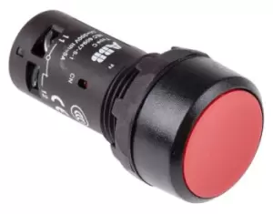 Image of ABB, Compact Non-illuminated Red Round, NC, 22mm Momentary Screw