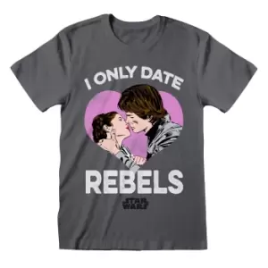 Image of Star Wars Womens/Ladies Only Date Rebels Boyfriend T-Shirt (L) (Grey)