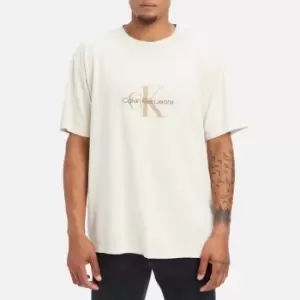 Image of Calvin Klein Jeans Monologo Cotton-Blend Mineral Dye T-Shirt - L