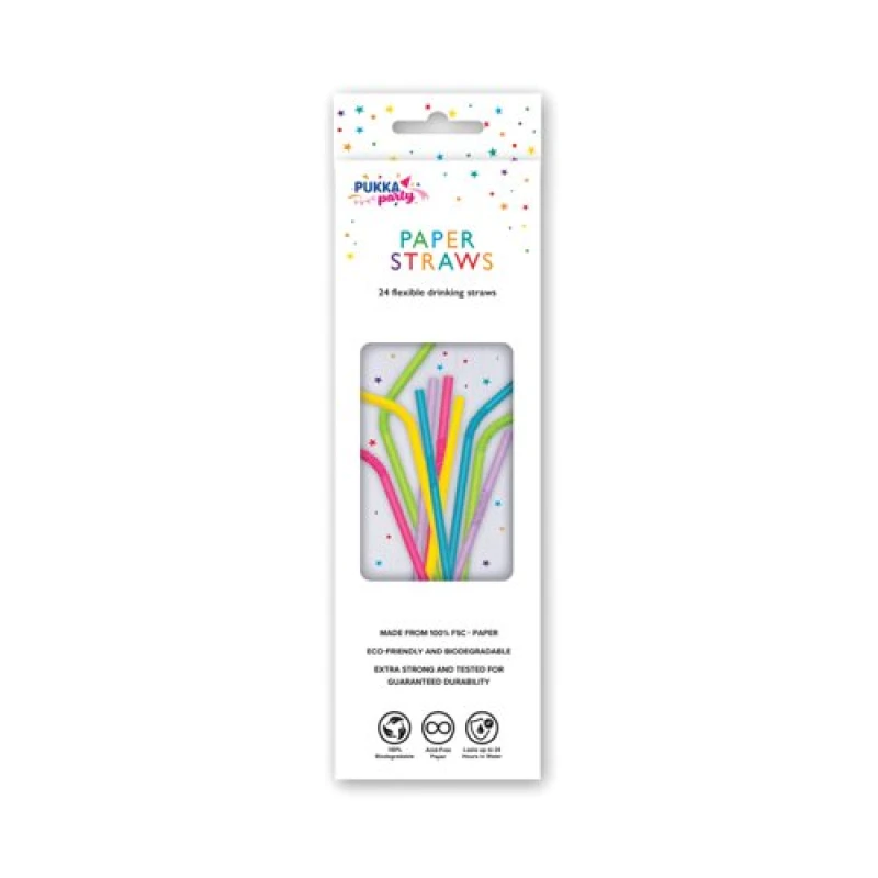 Image of Pukka Party Flexible Drinking Straws (24 Pack) PTY580