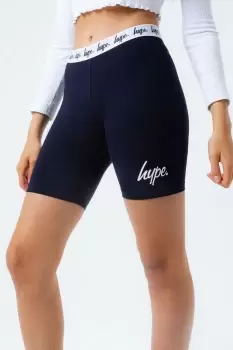 Image of HYPE NAVY SCRIPT KIDS CYCLE SHORTS