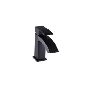 Image of Black Cloakroom Mono Basin Mixer Tap - Wave