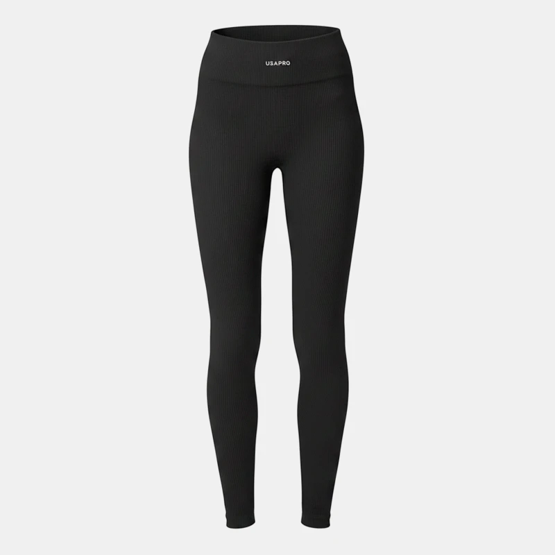 Image of USA Pro Ribbed Leggings Womens - Black 6