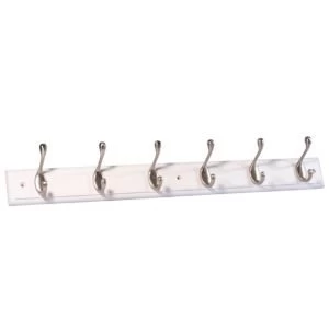 BQ White Satin nickel effect Hook rail H15mm W70mm L685mm