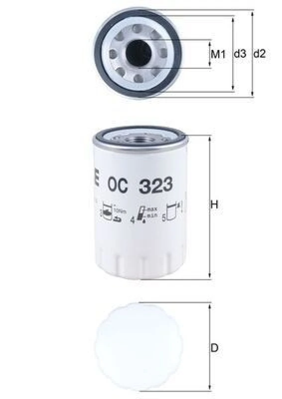 Image of Oil filter MAHLE OC 323