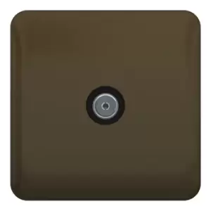 Image of Schneider Electric Lisse Screwless Deco - Single TV/FM Aerial Socket, 240V, GGBL7010BMB, Mocha Bronze with Black Insert