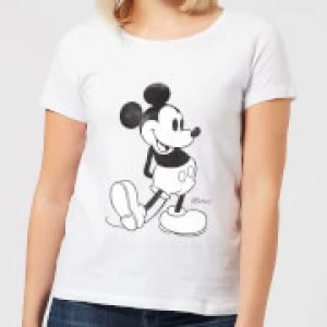 Disney Mickey Mouse Walking Womens T-Shirt - White - XXL