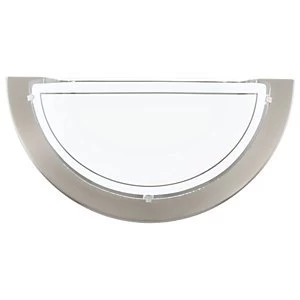 Eglo Planet 1 Matt Nickel & Satinated Glass Half Wall & Ceiling Light - 60W E27