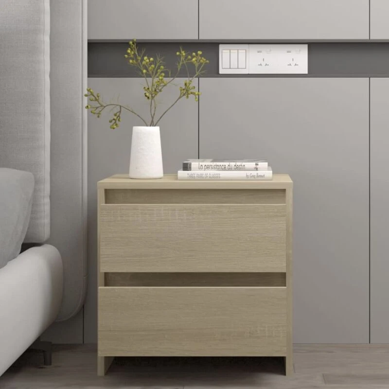 Image of VIDAXL Bedside Cabinet Sonoma Oak 45x34.5x44.5cm Engineered Wood Vidaxl 8720286835784