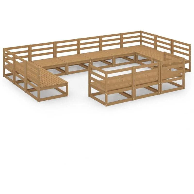 Image of VIDAXL 13 Piece Garden Lounge Set Solid Pinewood Vidaxl 8720286473351