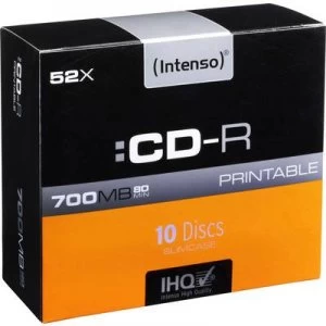 image of Intenso 1801622 Blank CD-R 80 700 MB 10 pc(s) Slim case Printable