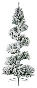 image of Premier Decorations 7ft Spiral Snow Tree - Green