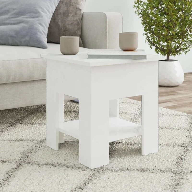 Image of VIDAXL Coffee Table High Gloss White 40x40x42cm Engineered Wood Vidaxl 8720286836187