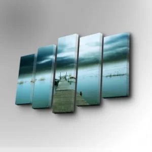 Image of 5PUC-019 Multicolor Decorative Canvas Painting (5 Pieces)
