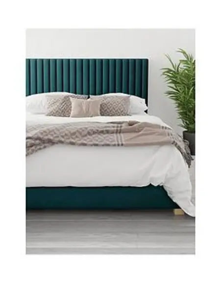 Image of Aspire Grant Ottoman Storage Bed Frame With Padded Headboard - Bed Frame Only Navy RAAF4 Unisex Double,King,Single,Small Double,Super King