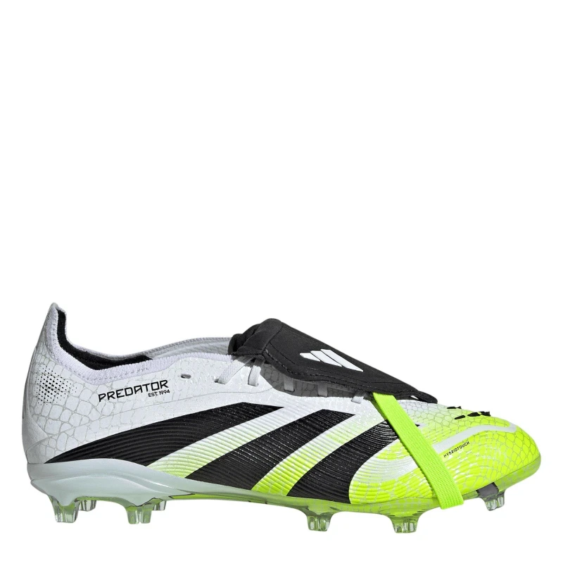 Image of adidas Predator Elite Fold-Over Tongue Childrens Firm Ground Football Boots White/Blk/Lemon male C10 (28)