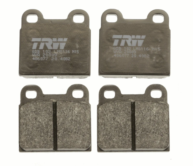 Image of TRW GDB102 Brake pad set not prepared for wear warning indicator Brake Pad Set,disc brake (402)