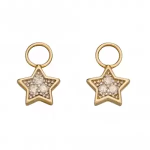 Image of 9ct Ear Pendant Star With Diamond Set Illusion With Yellow Gold GY015