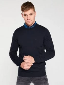 Image of Barbour Crew Neck Jumper - Navy