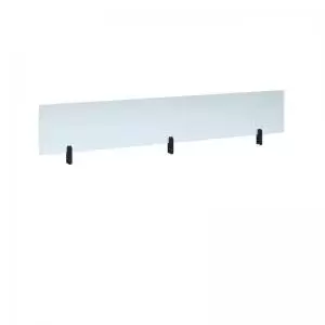 Image of Desktop clear acrylic screen topper with Black brackets 1800mm wide