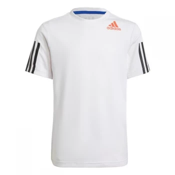 Image of adidas HEAT. RDY Sport T-Shirt Kids - White / Black / Vivid Red