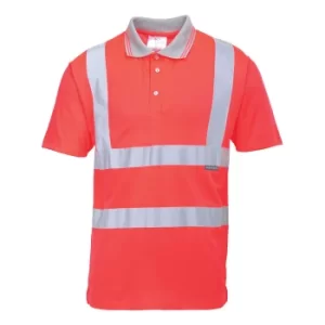 Image of Portwest Mens Class 2 Hi Vis Polo Shirt Red 3XL