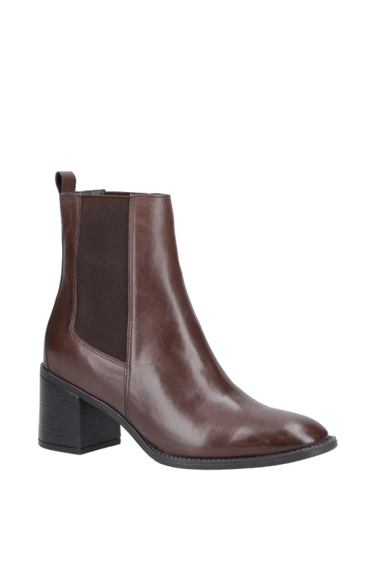 Image of Hush Puppies Womens 'Caroline' Ankle Boots in Chocolate Size: 7 Chocolate Female 7