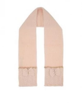 image of Monsoon Girls Poppy Fluffy Sparkle Bow Scarf - Pink