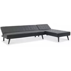 image of Dawson Black pvc 3 Seater Sofabed + Chaise