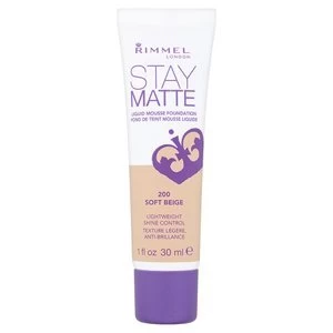 image of Rimmel Stay Matte Foundation Soft Beige Nude