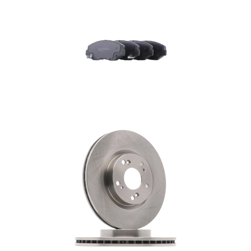 Image of RIDEX 3405B2906 Brake disc and pads set Front Axle, Brake Disc Type: internally vented, with acoustic wear warning Brake Set,disc brakes (3405)