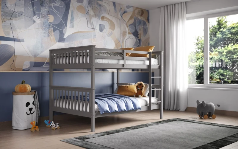 Image of Flair Tetrad Bunk Bed in Grey Size: Small Double Grey Unisex Small Double