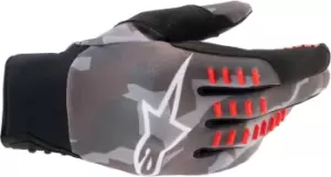 Image of Alpinestars SMX-E Camo Motocross Gloves, black-green-multicolored, Size 2XL, black-green-multicolored, Size 2XL