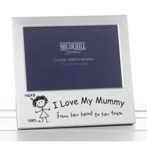 image of Satin Silver Occasion Frame I Love My Mummy 5x3