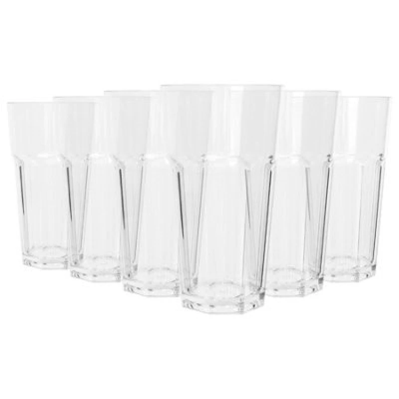 Image of Argon Tableware Reusable Plastic Highball Glasses - 665ml - Pack of 6 Clear