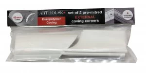 Image of Wickes Duropolymer Coving 65mm External Corner Pack 2