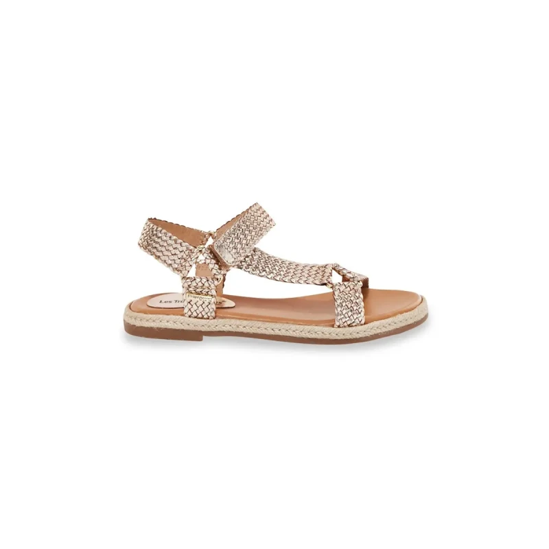 Image of LES TROPEZIENNES PAR M.BELARBI Hipsto Leather Sandals Gold-Coloured Women 36 (3.5);37 (4);38 (5);39 (5.5 to 6);40 (6.5);41 (7)